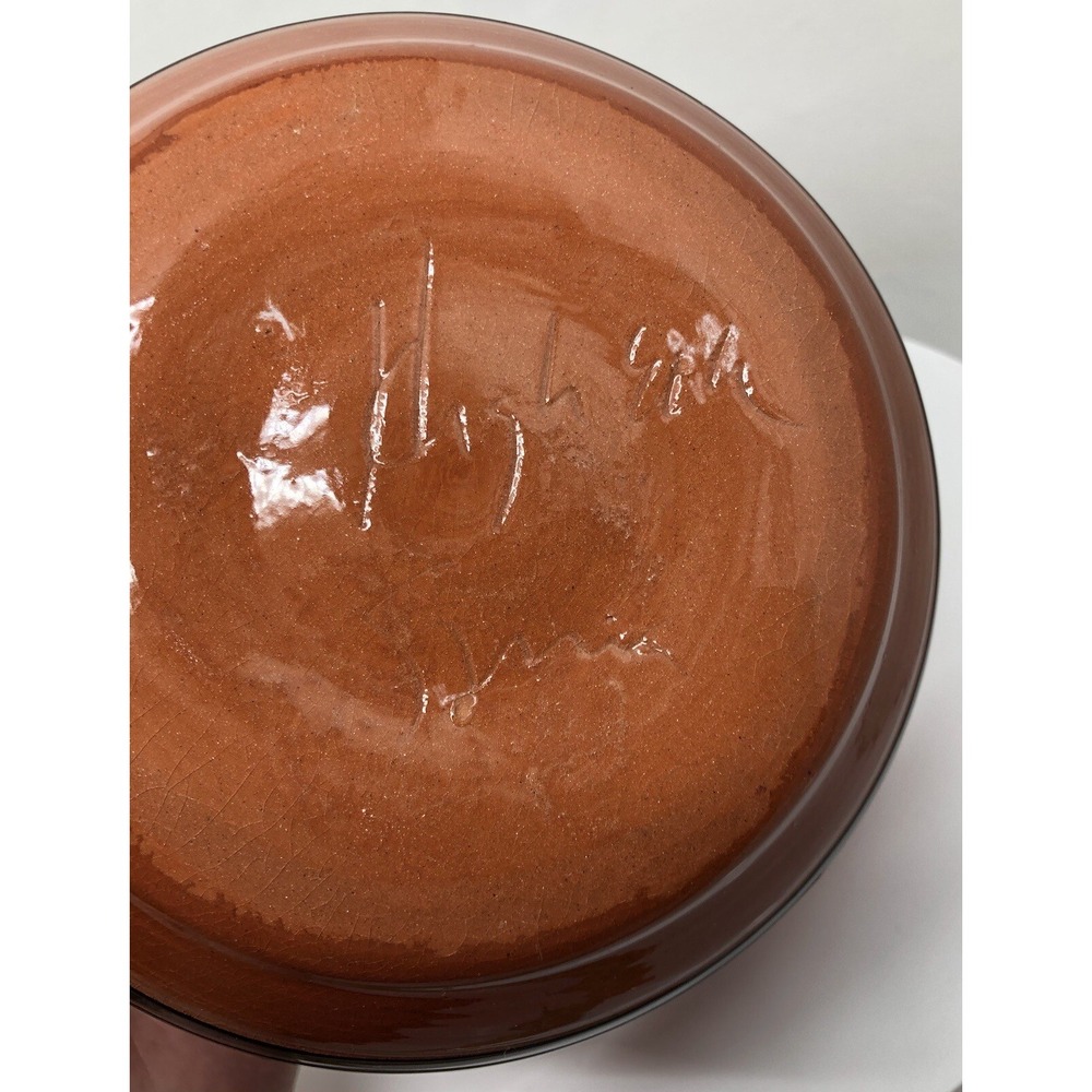 Original Art Pottery Native American Traditional Symbols Bowl Artisan Signed Red - Picture 11 of 16